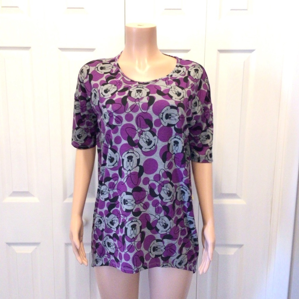 LuLaRoe Womens Irma Disney Minnie Mouse High-Low Tunic Top Size XS